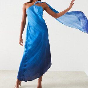 Blue Mango symmetrical degraded dress